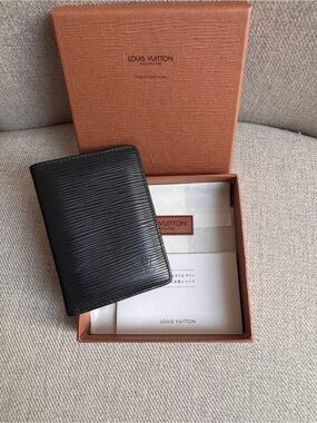 Louis Vuitton Black Epi Leather Card Case